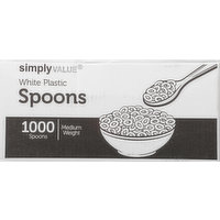 1000 Count White Plastic Spoons, Medium Weight Spoons Bulk Pack