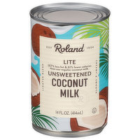 Roland Coconut Milk, Unsweetened, Lite, 14 Ounce