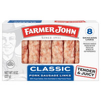 Farmer John Pork Sausage Links, Classic, 8 Ounce