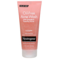 Neutrogena Foaming Scrub, Pink Grapefruit, Oil-Free Acne Wash, Value Size, 6.7 Ounce