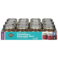 First Street Canning & Storage Jars, Regular Mouth, 12 Each