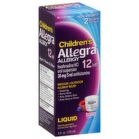 Allegra Allergy Relief, Indoor/Outdoor, Berry Flavor, Children's, Liquid, 4 Fluid ounce