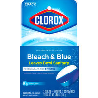 Clorox Toilet Tablets, Ultra Clean, Beach & Blue, Rain Clean, 2 Pack, 2 Each