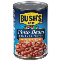 Bush's Best Pinto Beans, with Jalapenos, Medium Heat, 16 Ounce
