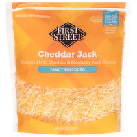 First Street Fancy Shredded Cheese, Cheddar Jack, 32 Ounce