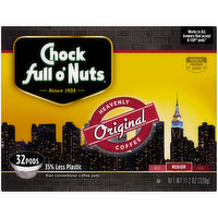 Chock Full O' Nuts Original Medium Roast Ground Coffee Single Serve Pods, 11.2 Ounce