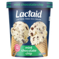 Lactaid Ice Cream, Lactose Free, Mint Chocolate Chip, 1 Quart