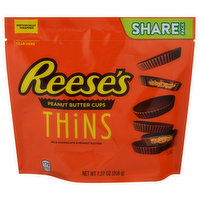 Reese's Peanut Butter Cups, Milk Chocolate & Peanut Butter, Thins, Share Pack, 7.37 Ounce