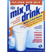 Saco Milk, Instant, Fat-Free Skim, 3 Each