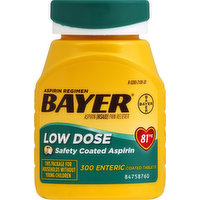 Bayer Aspirin, Low Dose, 81 mg, Enteric Coated Tablets, 300 Each