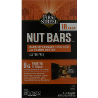 First Street Nut Bars, Dark Chocolate and Peanut Butter, 18 Each