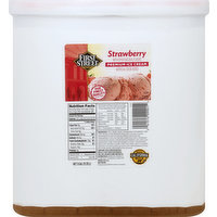 First Street Ice Cream, Premium, Strawberry, 3 Gallon