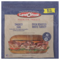 Land O'Frost Smoked Ham/Oven Roasted White Turkey, Premium Variety, 20 Ounce