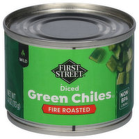 First Street Green Chiles, Diced, Mild, 4 Ounce