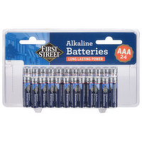 First Street Batteries, Alkaline, AAA, 1.5V, 24 Pack, 24 Each