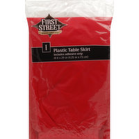 First Street Table Skirt, Plastic, Classic Red, 1 Each