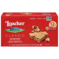 Loacker Wafers, Hazelnut, Classic, 12 Each