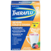 Theraflu Severe Cold & Cough, Daytime, Berry, 6 Each