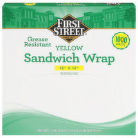 First Street Sandwich Wrap, Yellow, 1000 Each