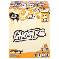 Ghost Energy Drink, Zero Sugars, Orange Cream, 4 Pack, 4 Each