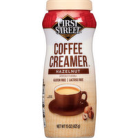 First Street Coffee Creamer, Non-Dairy, Hazelnut, 15 Ounce