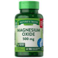 Nature's Truth Magnesium Oxide, 500 mg, Capsules, 90 Each