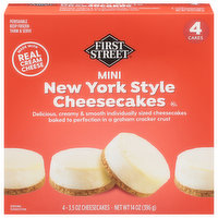 First Street Cheesecake, New York Style, Mini, 4 Each