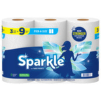 Sparkle Paper Towels, Triple Rolls, Pick-A-Size, White, 2-Ply, 3 Each