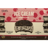 Brothers Cookies N Cream Ice Cream Sandwich, 12 Each