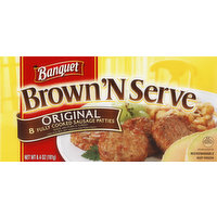 Banquet Sausage Patties, Fully Cooked, Original, 6.4 Ounce