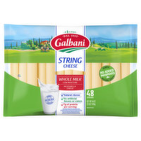 Galbani String Cheese, Mozzarella, Whole Milk, Low Moisture, 48 Ounce