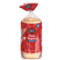 First Street Bagels, Plain, Pre-Sliced, 18 Ounce