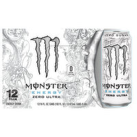 Monster Energy Drink, Zero Sugar, Zero Ultra, 12 Pack, 12 Each