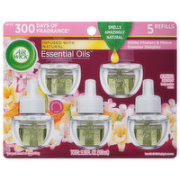 Air Wick Scented Oil Refills, White Flower & Melon Summer Delights, 5 Each