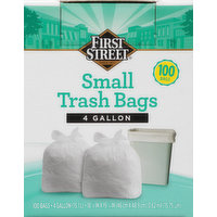 First Street Trash Bags, Small, 4 Gallon, 100 Each