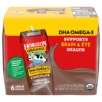 Horizon Organic Milk, DHA Omega-3, Lowfat, Organic, Chocolate, 6 Each