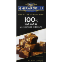 Ghirardeli 100 Cacao Baking Bar 4 oz, 4 Ounce