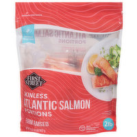 First Street Atlantic Salmon, Portion, Skinless, 32 Ounce
