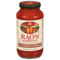 Rao's Sauce, Italian Sausage & Mushroom, 24 Ounce