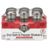 First Street Shakers, Salt & Pepper, Mushroom Top, 6 Each