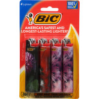 BiC Lighters, 4 Each