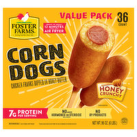 Foster Farms Corn Dogs, Honey, Crunchy, Value Pack, 36 Each