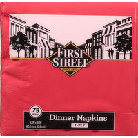 First Street Napkins, Dinner, Classic Red, 3-Ply, 75 Each