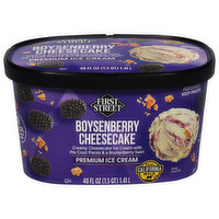 First Street Ice Cream, Premium, Boysenberry Cheesecake, 48 Ounce