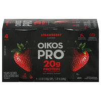 Oikos Pro Yogurt, Cultured, Ultra-Filtered Milk, Strawberry, 4 Pack, 4 Each