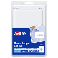 Avery Name Badges Plain, 100 Each