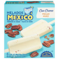 Helados Mexico Ice Cream Bars, Premium, Pecan, 6 Each