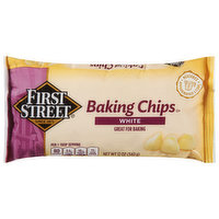 First Street Baking Chips, White, 12 Ounce