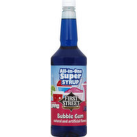 First Street Syrup, Super, All-in-One, Bubble Gum, 32 Ounce