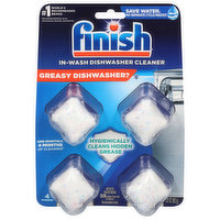 Finish Dishwasher Cleaner, In-Wash, 4 Each